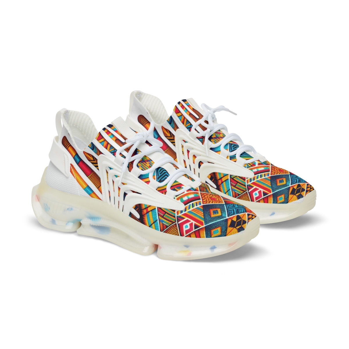"Kente Kaleidoscope Kicks" - Men's Mesh Sneaker