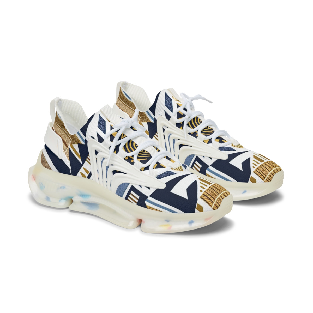 "AfroVibe Kente Kicks" - Women's Mesh Sneaker