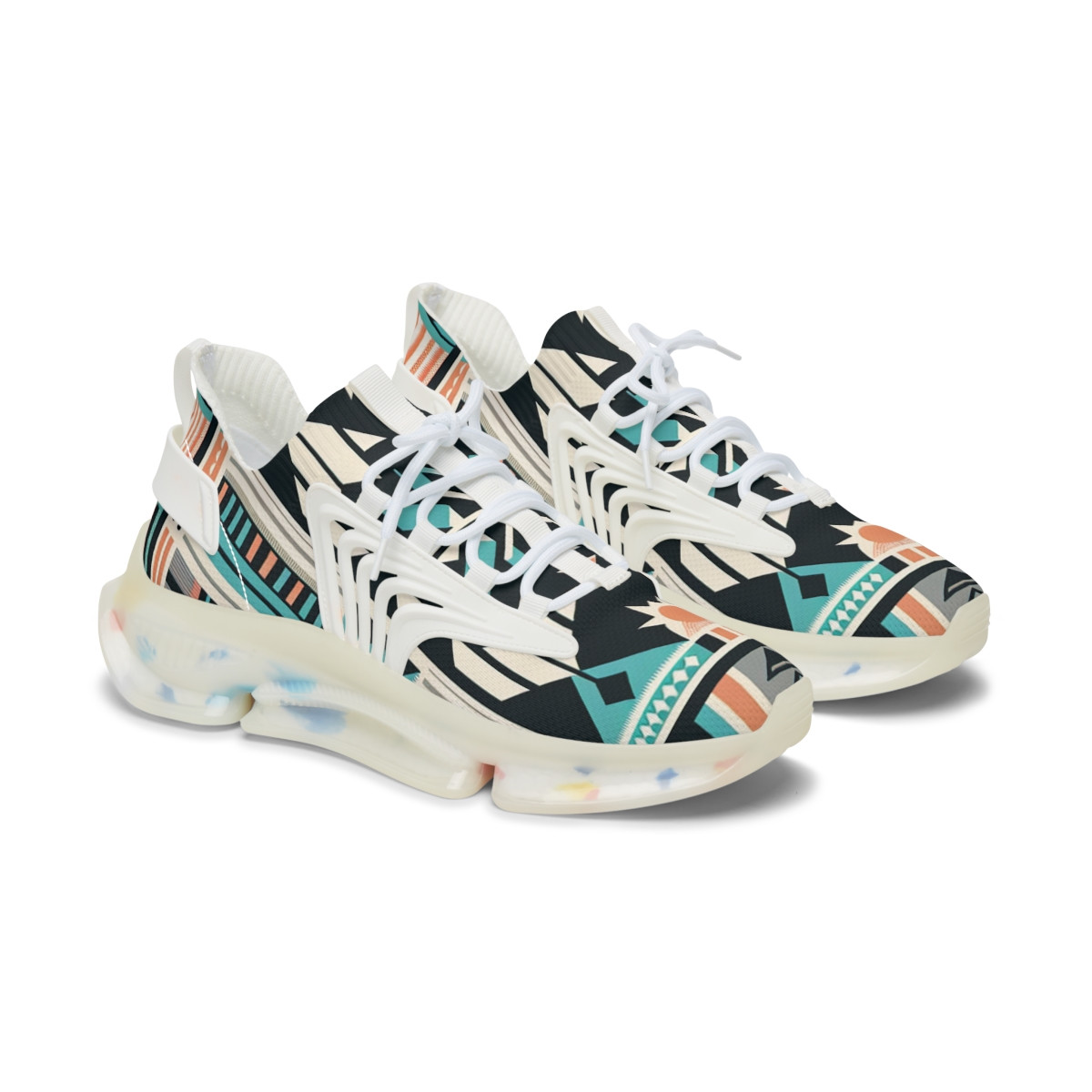 "AfroFusion Kente Kicks" - Women's Mesh Sneaker