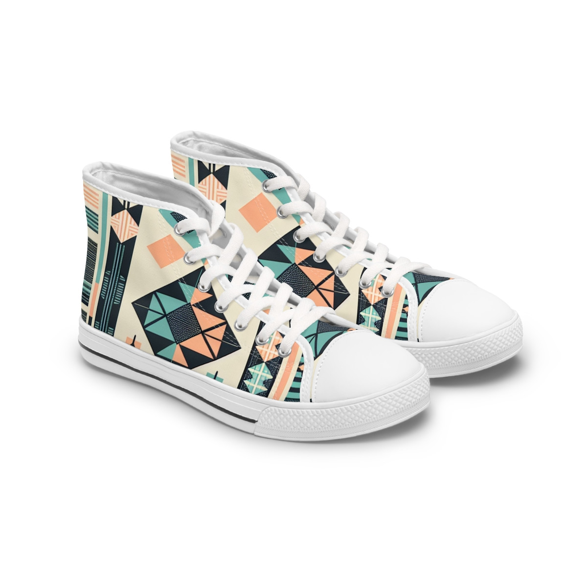 "AfroStride Kente Kicks" - Womn's High top Sneakers