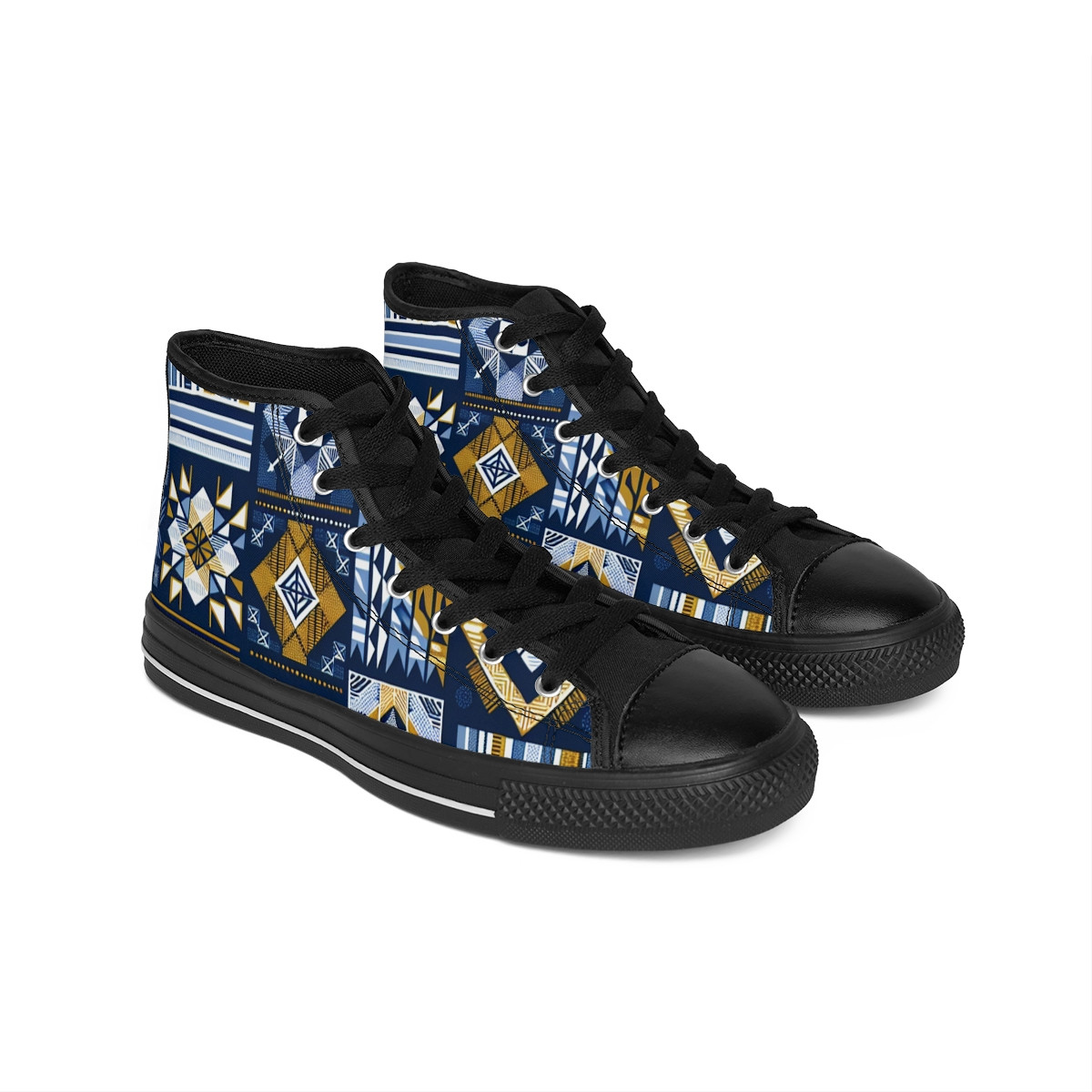 "AfroStride Kente Kicks" - Women's Classic Sneakers