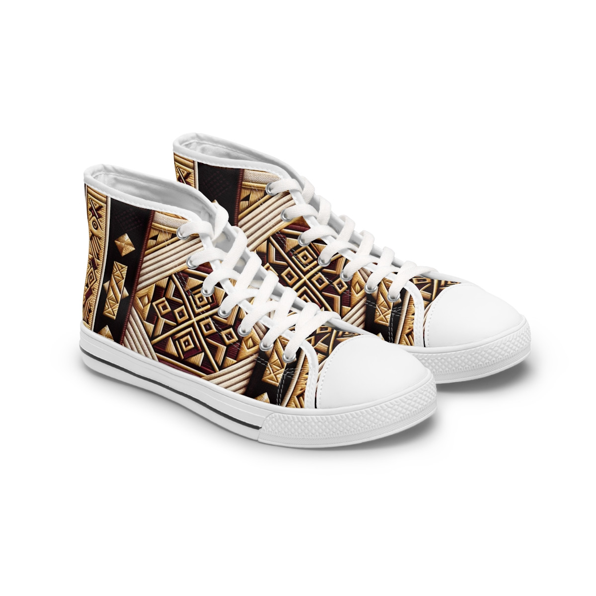 "AfroFusion Kente Kicks" - Womn's High top Sneakers