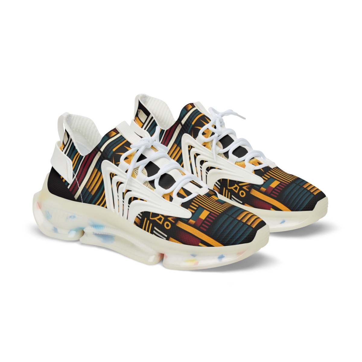 "AfroFusion Kente Kicks" - Men's Mesh Sneaker