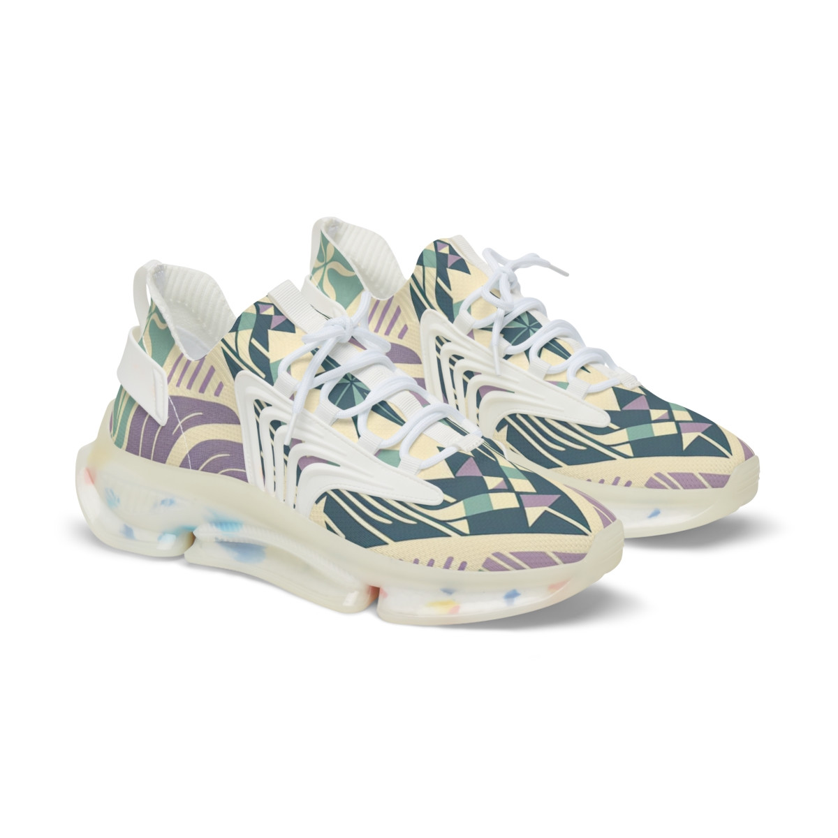"Heritage Stride: Kente Kaleidoscope Sneakers" - Men's Mesh Sneaker