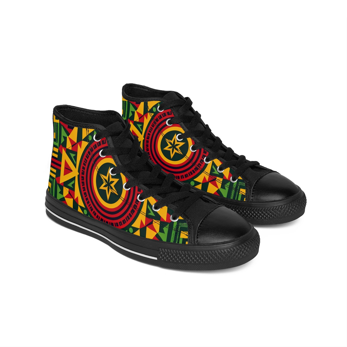 "AfroFusion Kente Kicks" - Men's Classic Sneakers