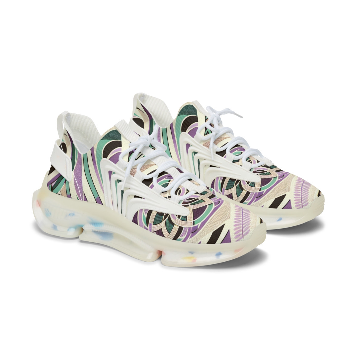 "Heritage Stride Kente Sneakers" - Women's Mesh Sneaker