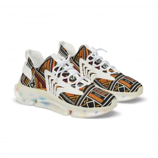 "AfroStride: Kaleidoscope Kente Kicks" - Men's Mesh Sneaker