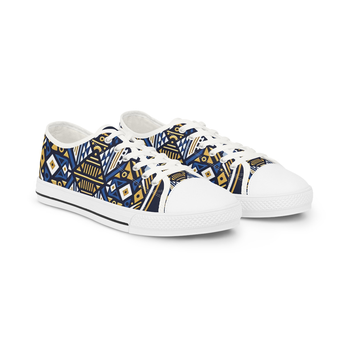 "AfroStride Kente Kicks" - Men's Lowtop Sneakers