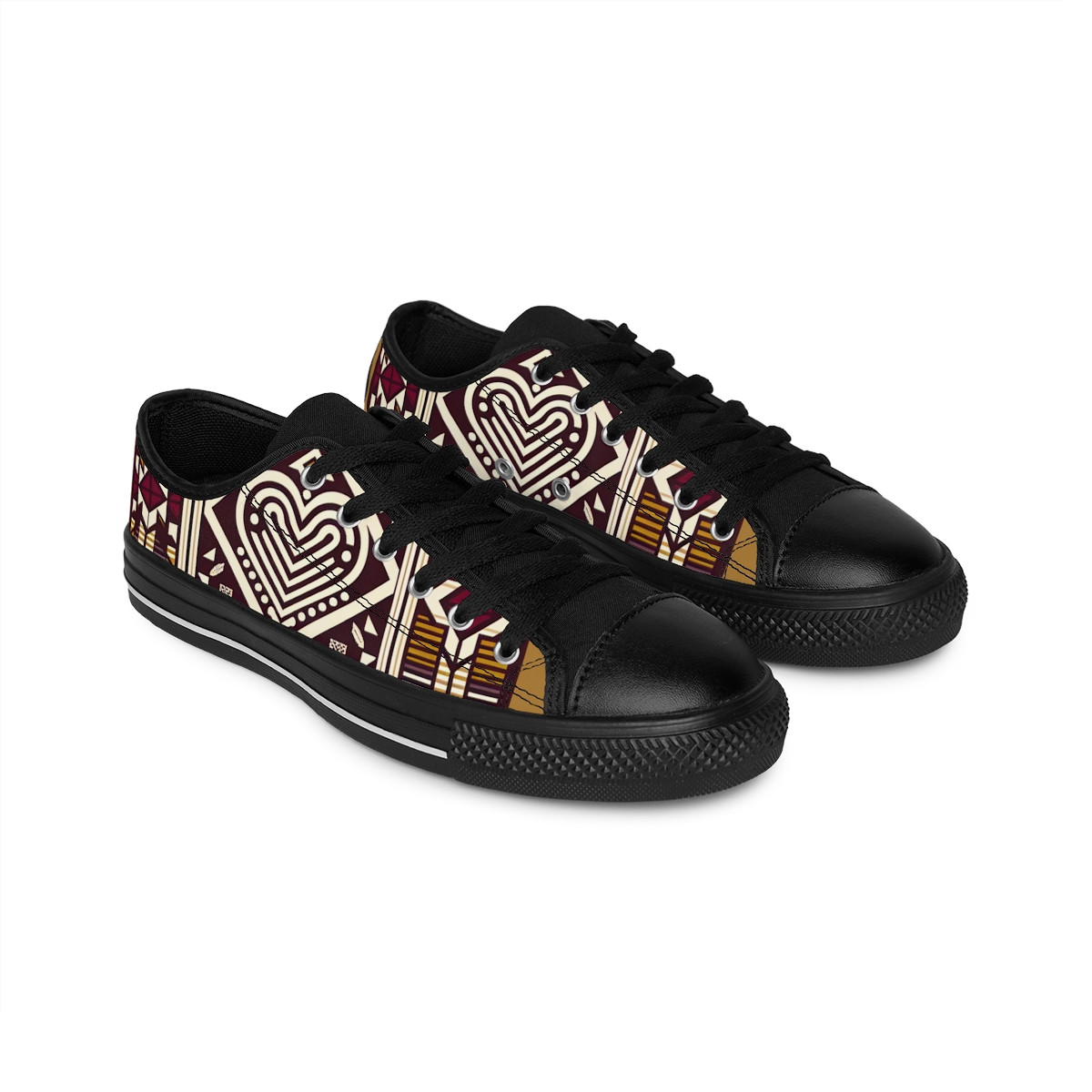 "AfroStride: Kente Kicks" - Women's Sneakers