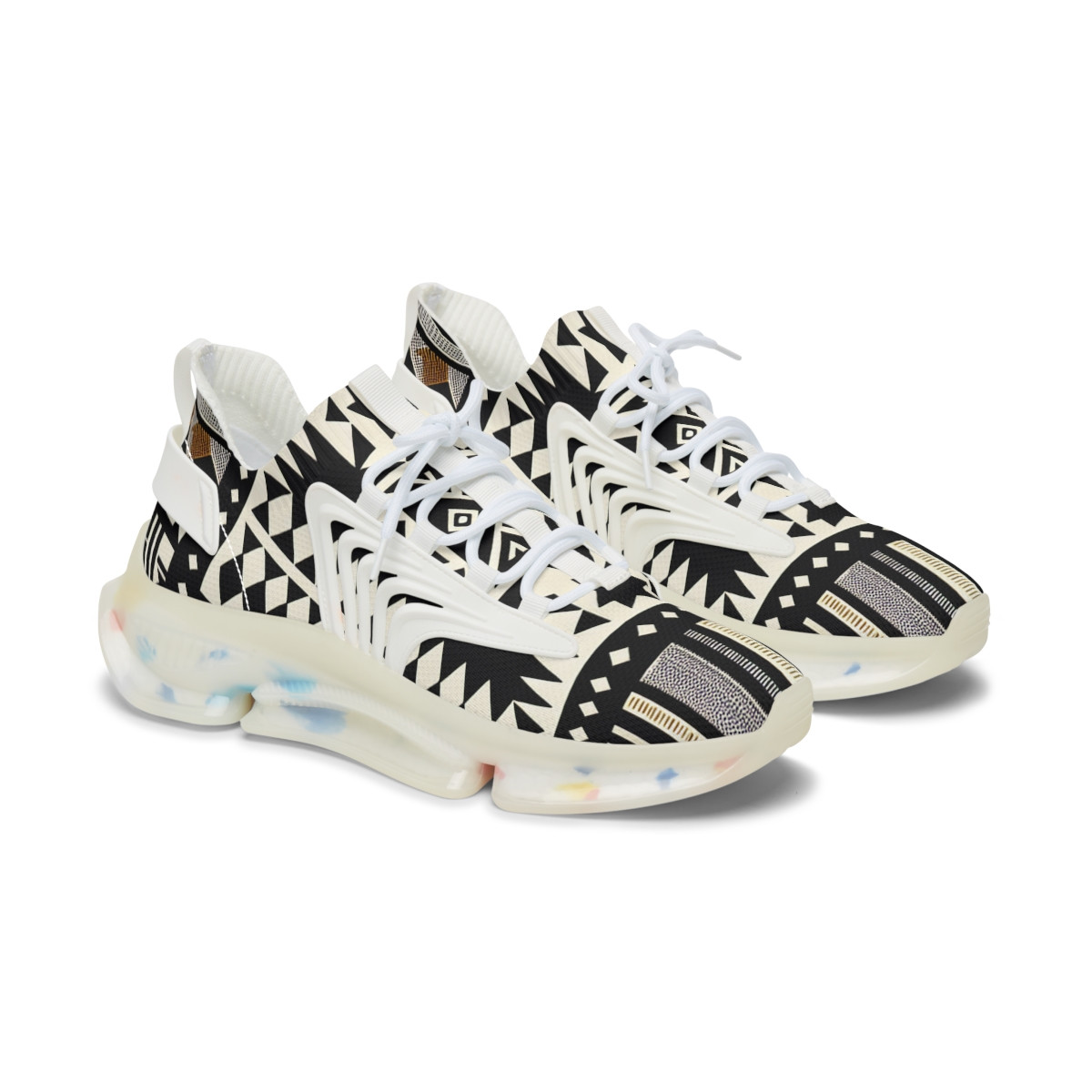 "AfroStride Kente Kicks" - Women's Mesh Sneaker
