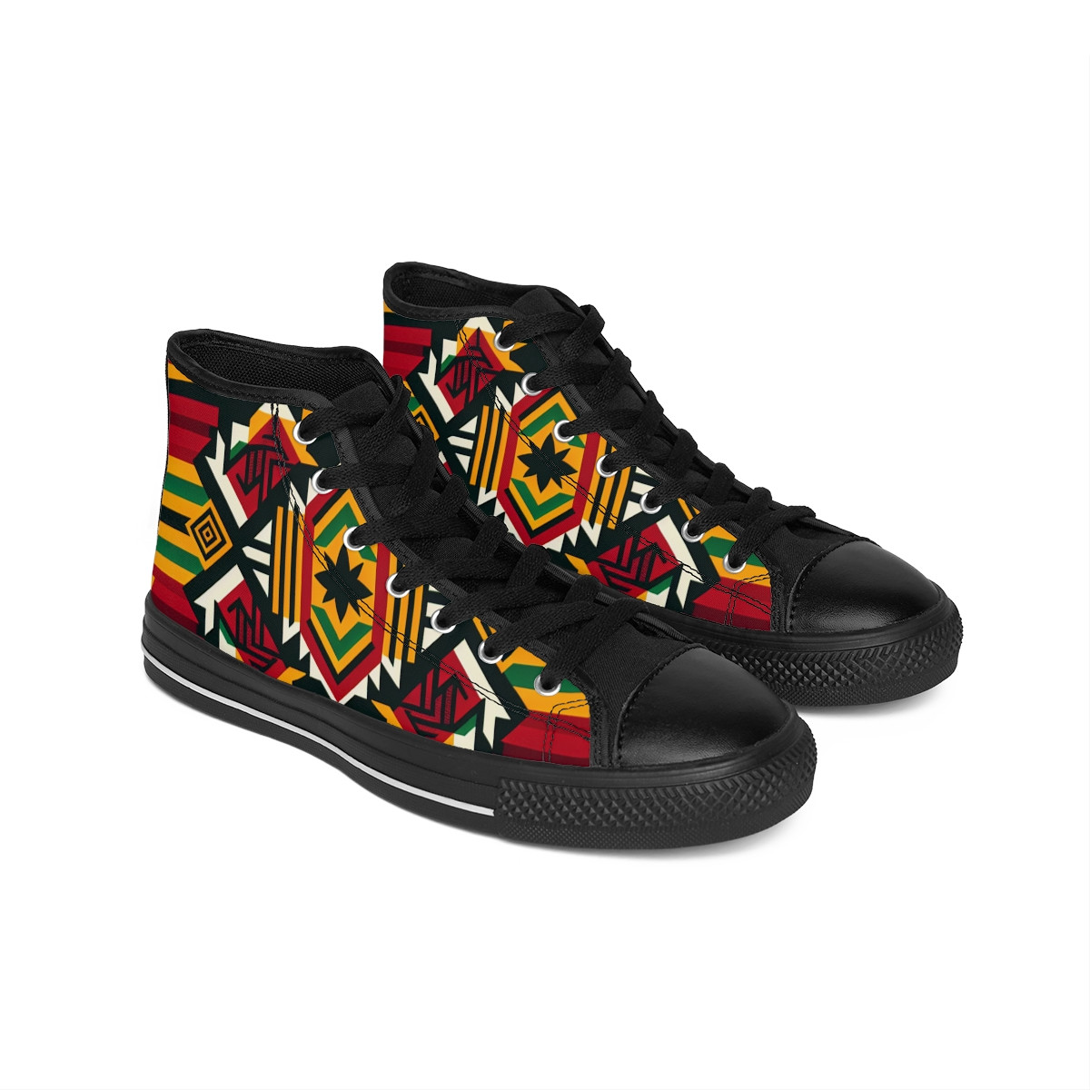 "AfroLuxe Kente Kicks" - Women's Classic Sneakers