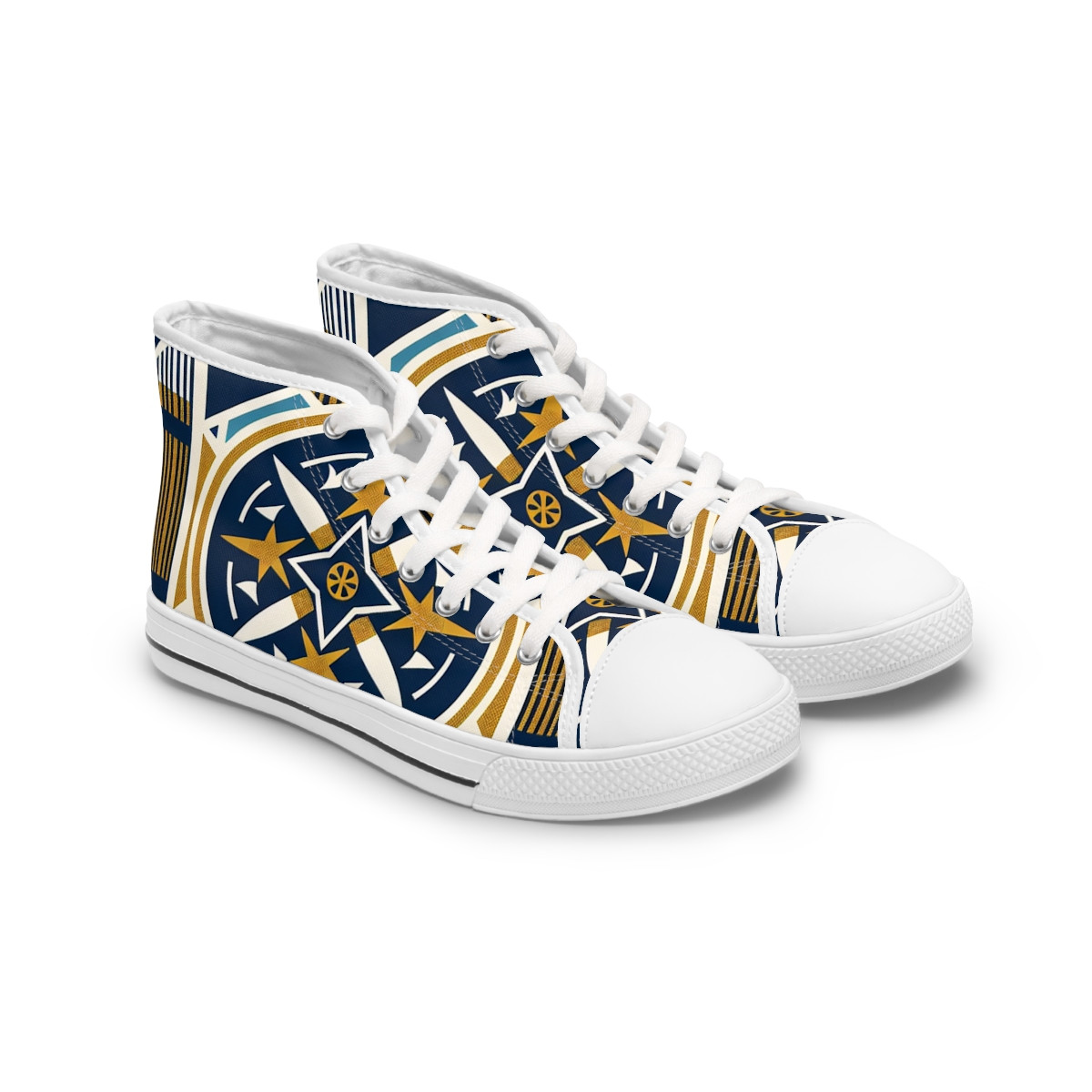 "AfroLuxe Kente Kicks" - Womn's High top Sneakers