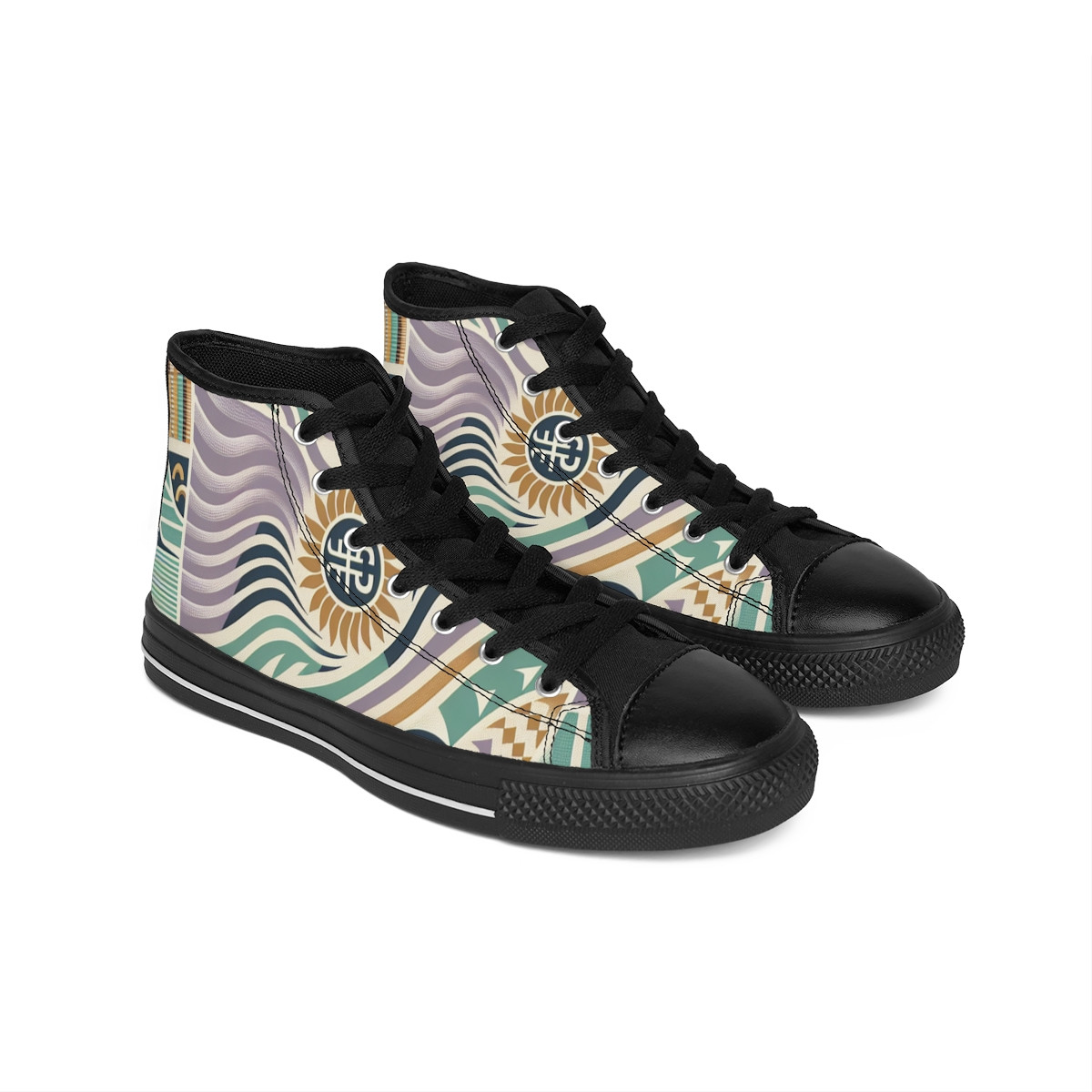 "Kente Kaleidoscope Kicks" - Women's Classic Sneakers