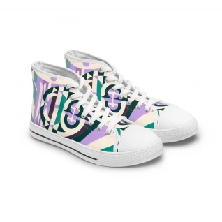 "Kente Kicks: Afro-Fusion Sneakers" - Womn's High top Sneakers