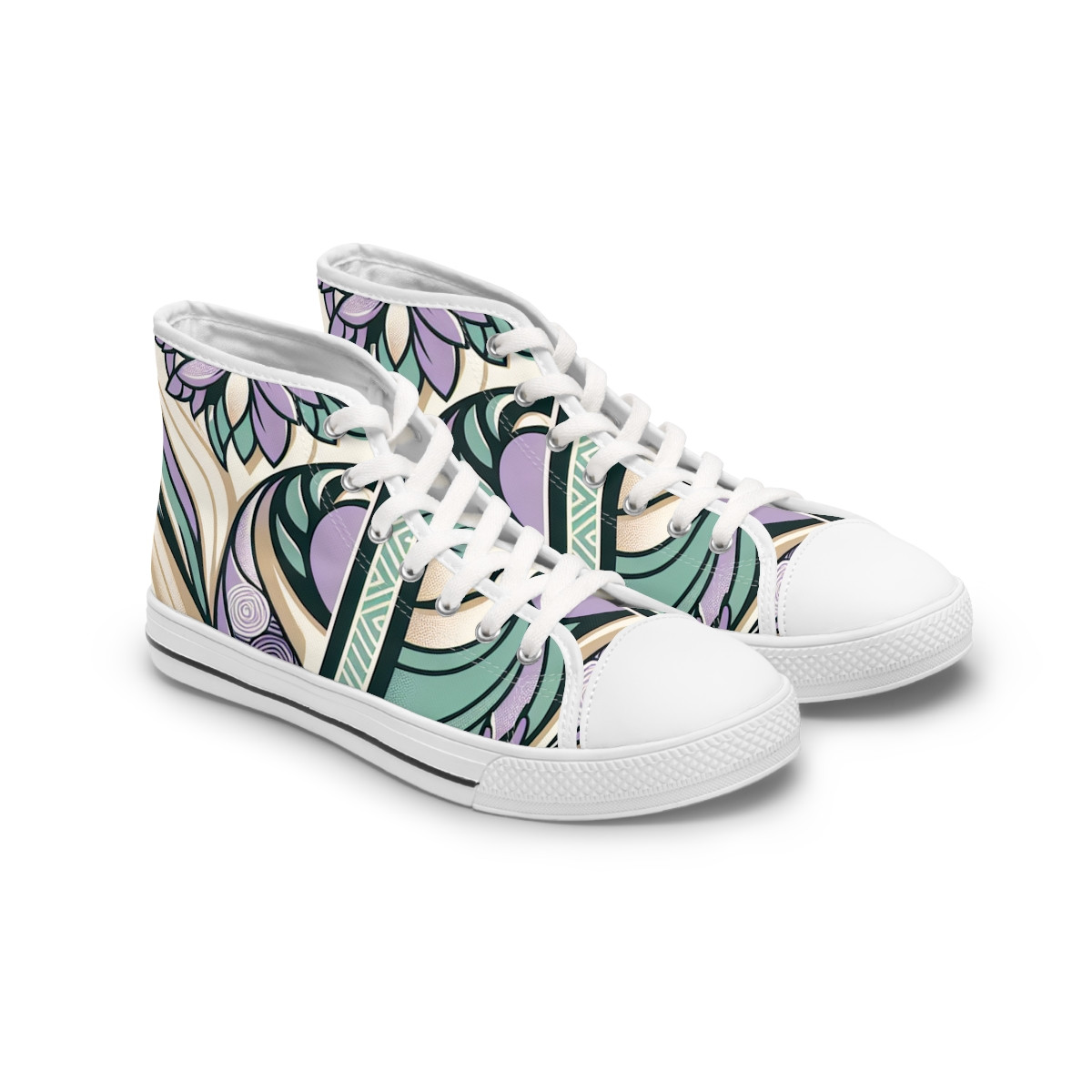 "AfroEclipse KenteStride Sneakers" - Womn's High top Sneakers