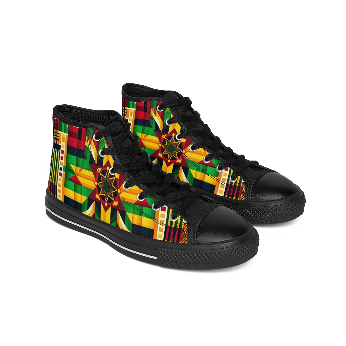 "AfroStride Kente Kicks" - Women's Classic Sneakers