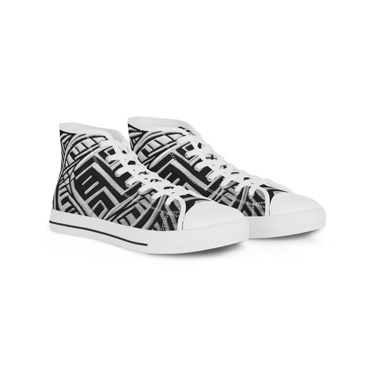 "AfroStride Kente Kaleidoscope Sneakers" - Men's High top Sneakers