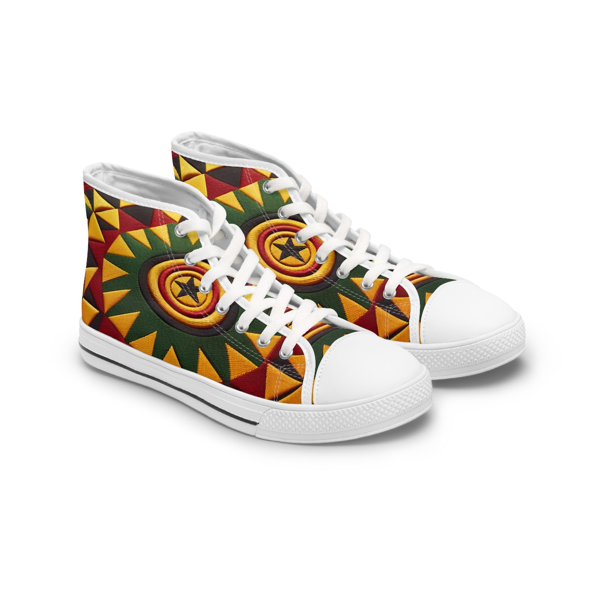 "AfroStride Kente Kicks" - Womn's High top Sneakers