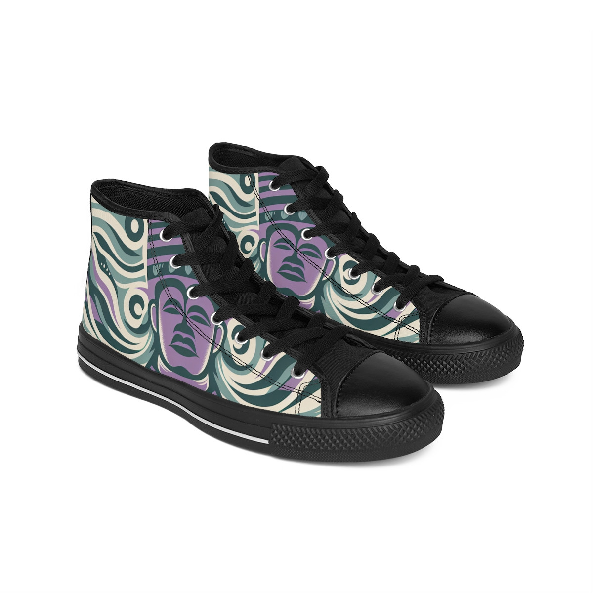 "AfroFusion Kente Kicks" - Women's Classic Sneakers