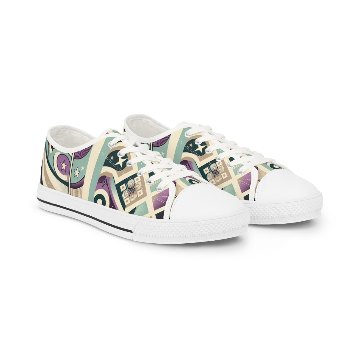 "Heritage Stride: Kente-Kicks" - Men's Lowtop Sneakers