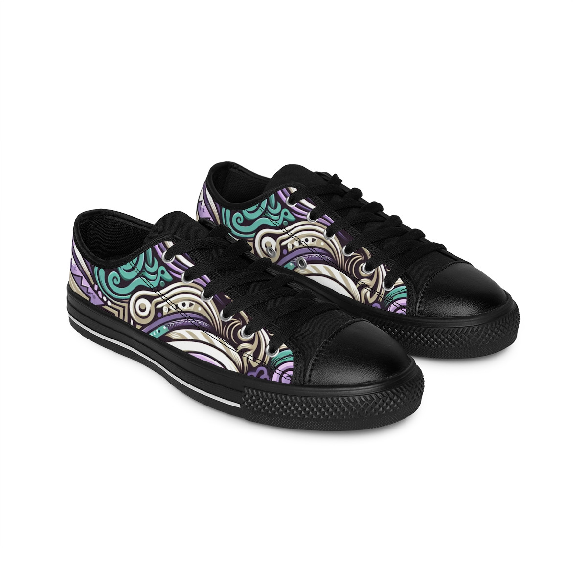 "AfroFusion Kente Kicks" - Women's Sneakers