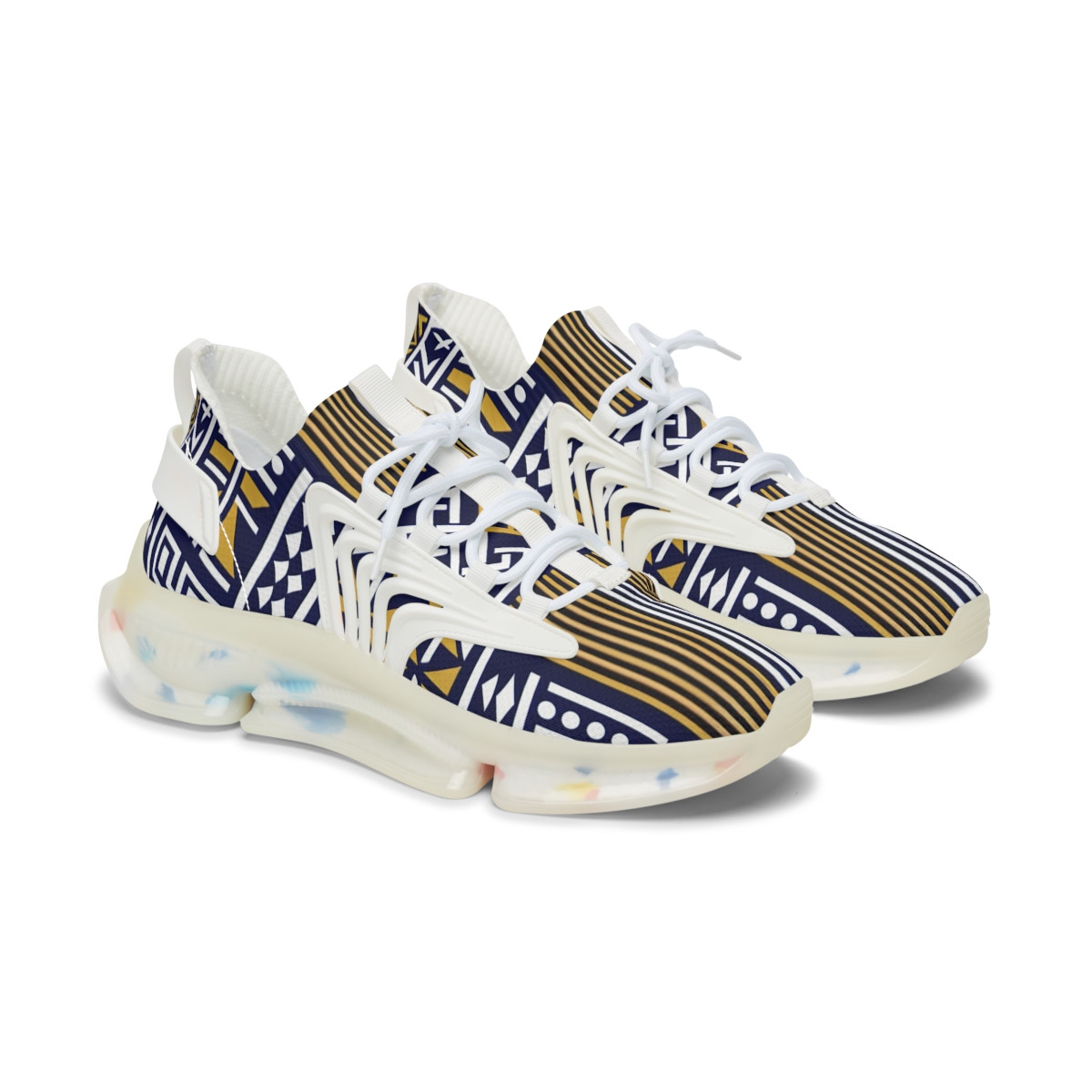 "AfroChic Kente Kicks" - Women's Mesh Sneaker