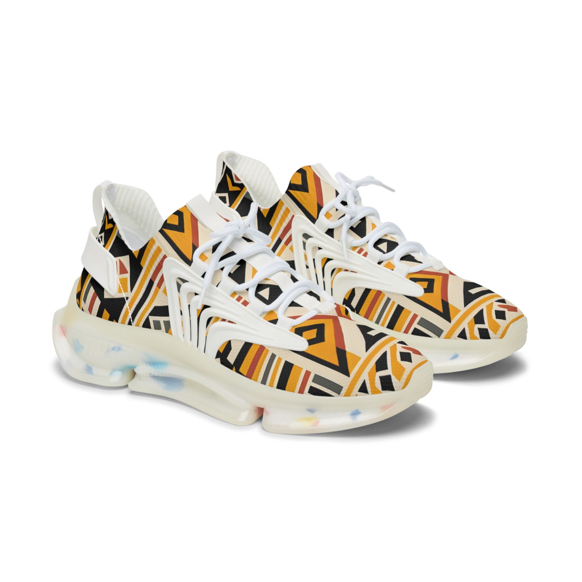 "AfroStride Kente Kicks" - Women's Mesh Sneaker