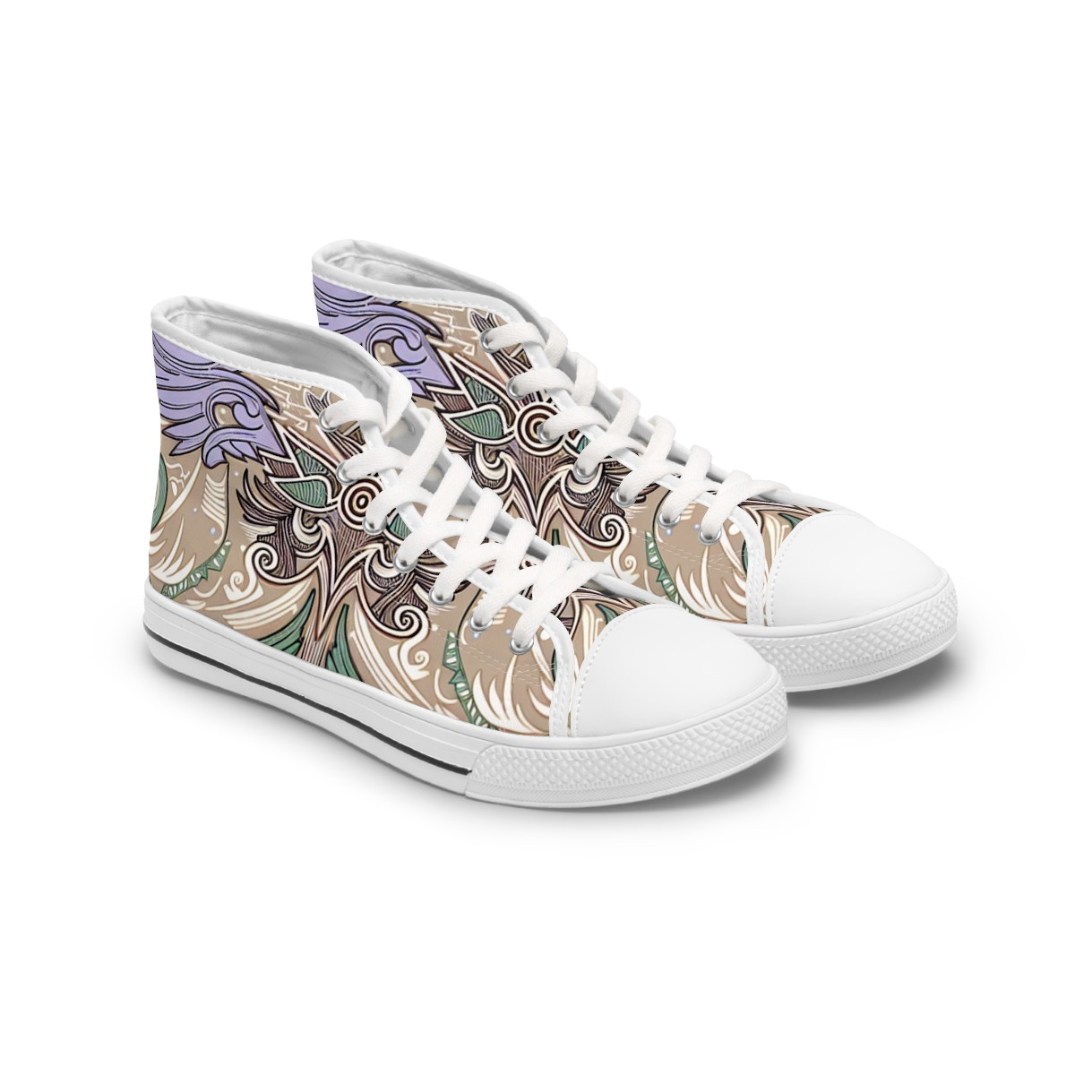 "Kente Kicks: Kaleidoscope Stride" - Womn's High top Sneakers