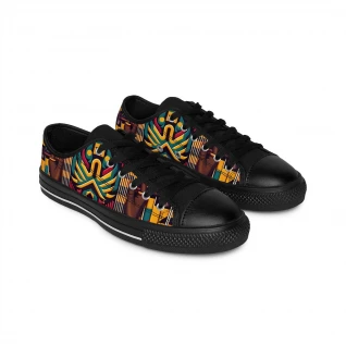 "AfroRhythm Kente Kicks" - Women's Sneakers