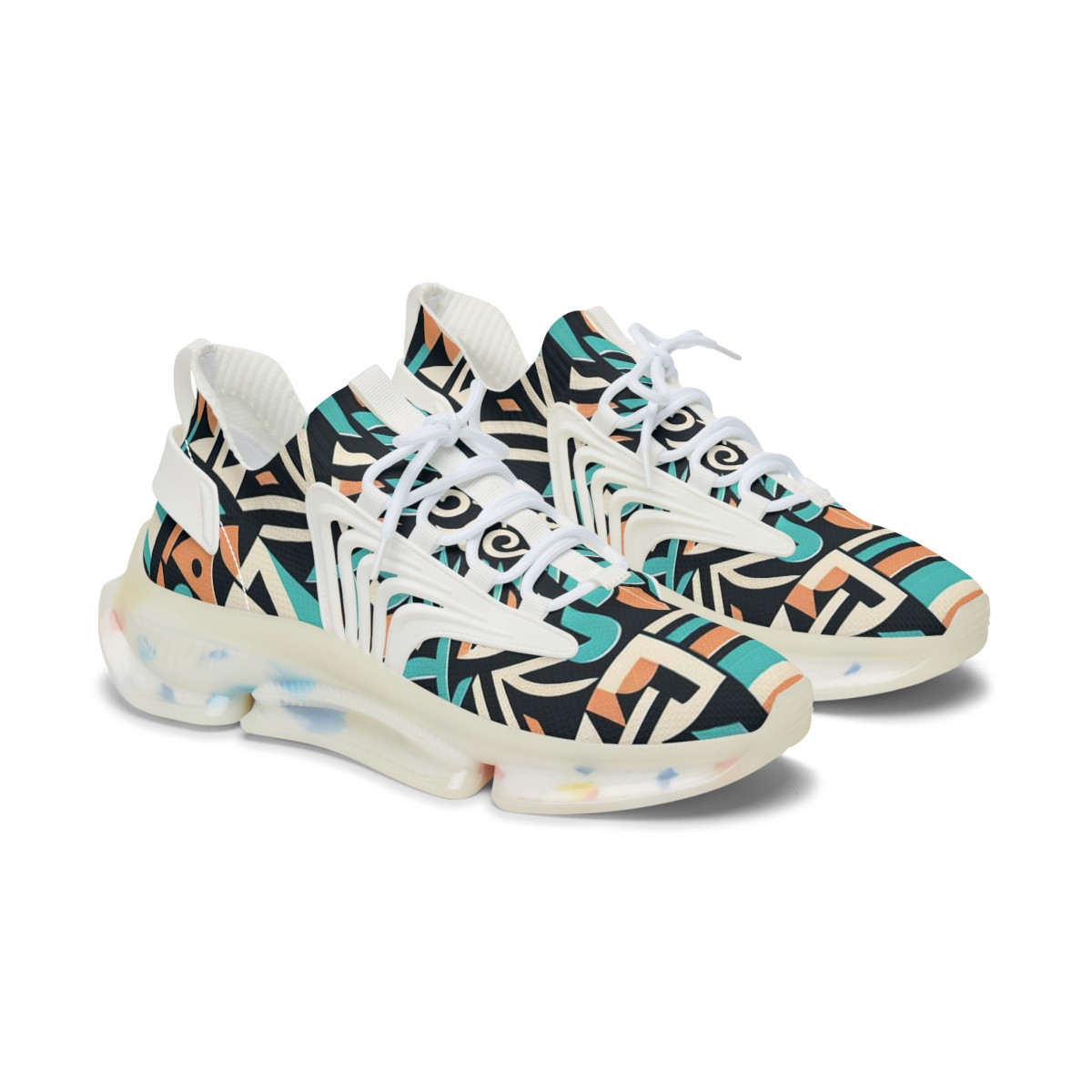 "AfroStride Kente Kicks" - Women's Mesh Sneaker