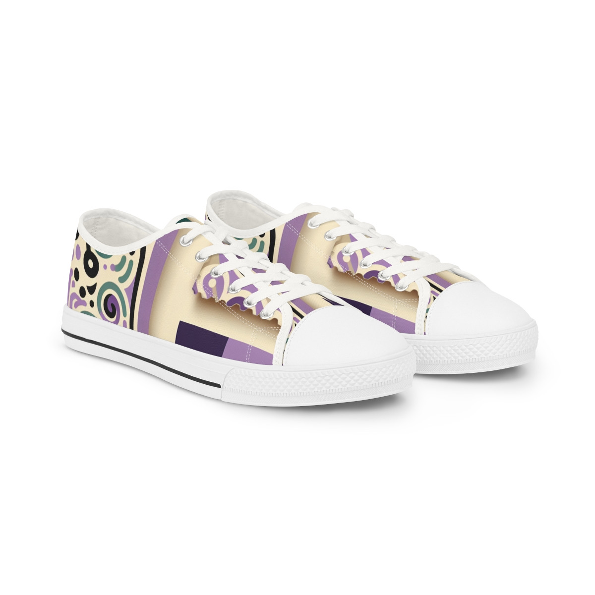 "Heritage Stride: Kente Kaleidoscope Sneakers" - Men's Lowtop Sneakers