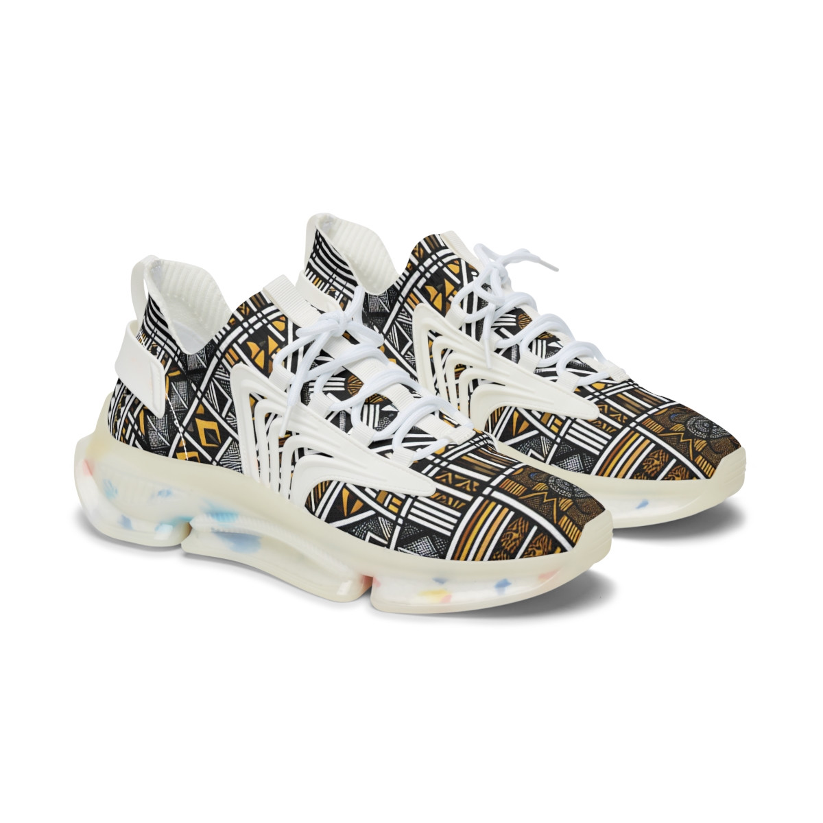 "AfroFusion Kente Kicks" - Women's Mesh Sneaker