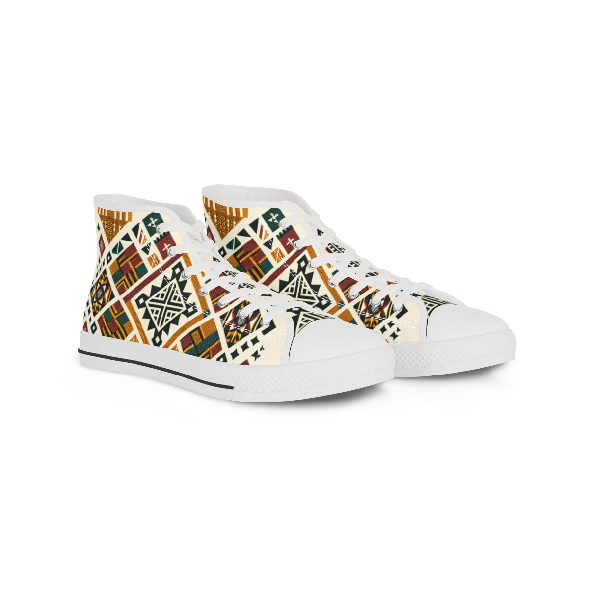 "AfroStride Kente Kicks" - Men's High top Sneakers