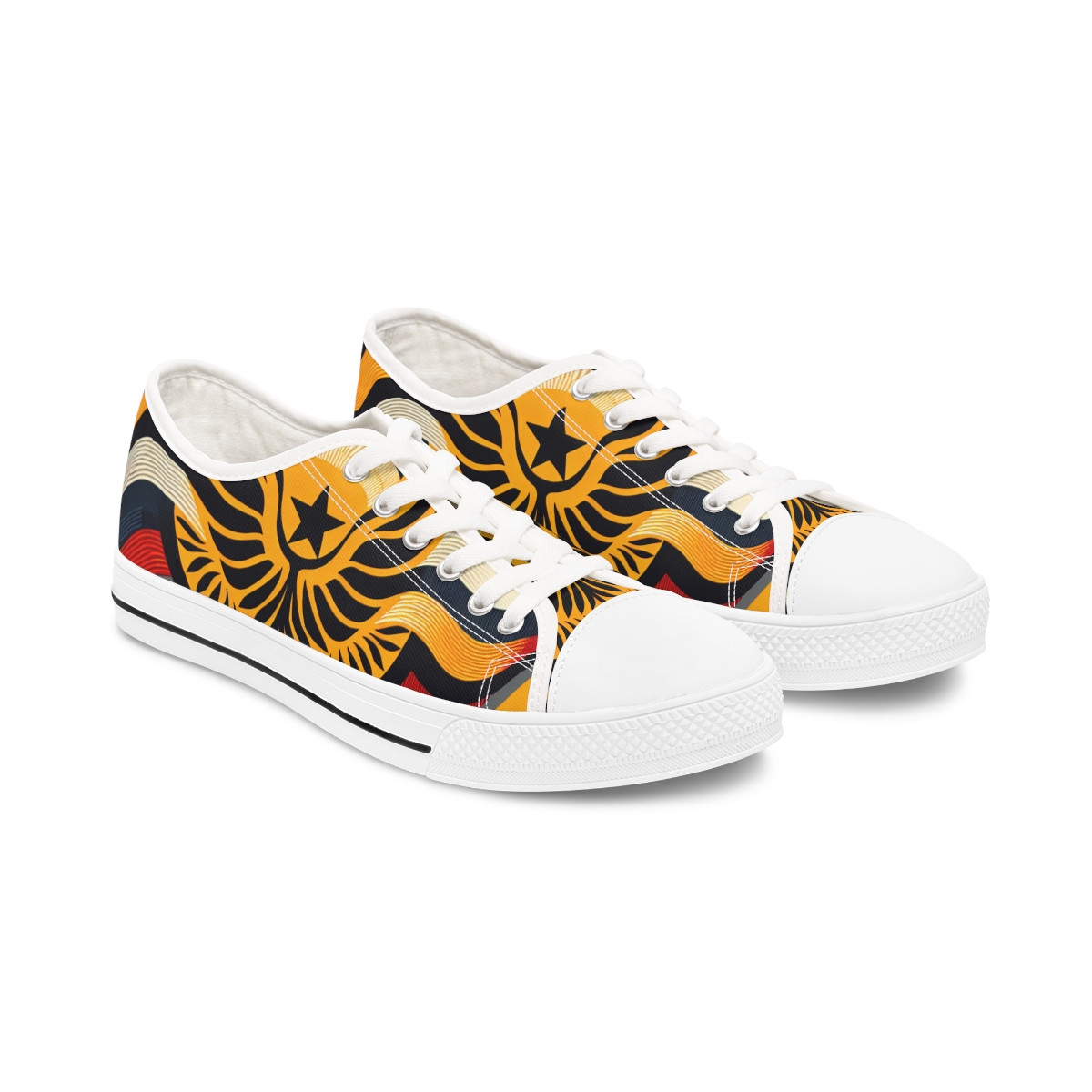 "AfroFuse Kente Kicks" - Women's Lowtop Sneakers