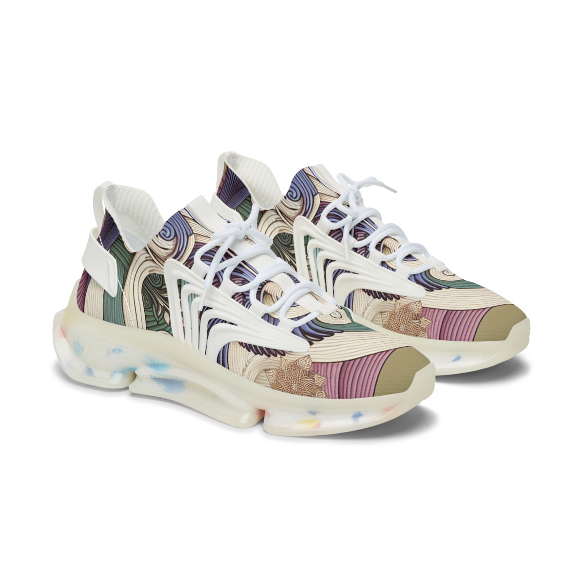 "Heritage Stride Kente Kicks" - Women's Mesh Sneaker