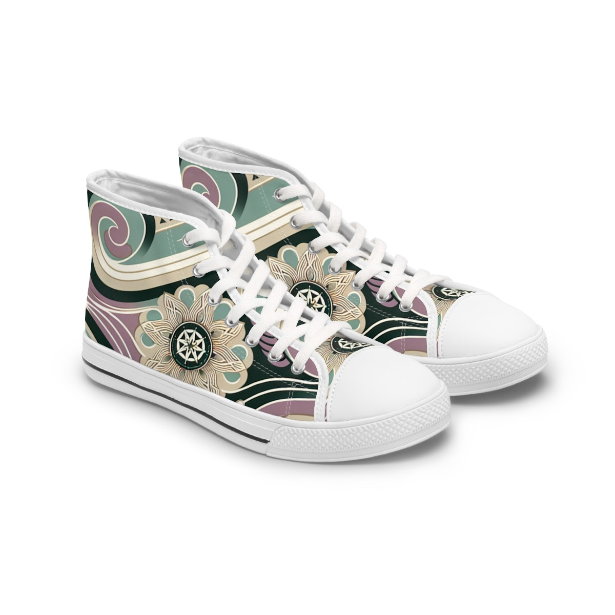 "AfroStride Kente Kicks" - Womn's High top Sneakers