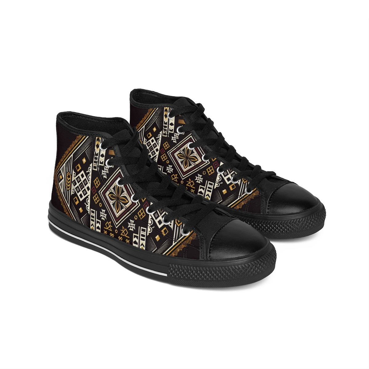 "Heritage Stride Kente Kicks" - Women's Classic Sneakers