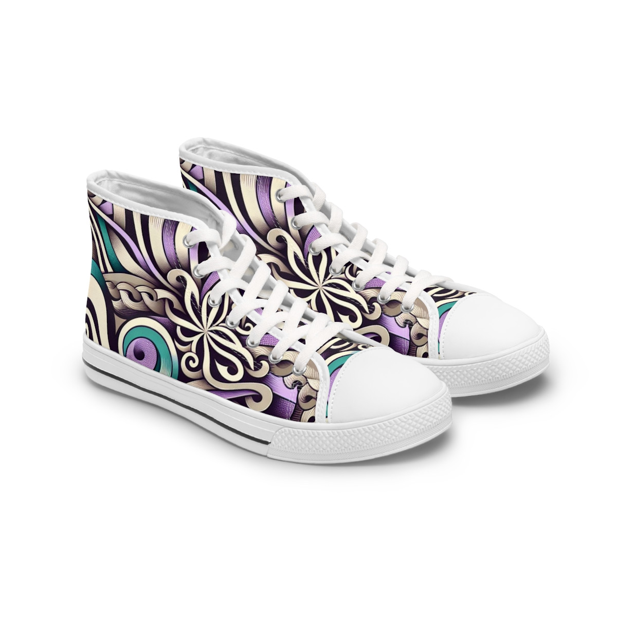 "AfroStylish Kente Kicks" - Womn's High top Sneakers