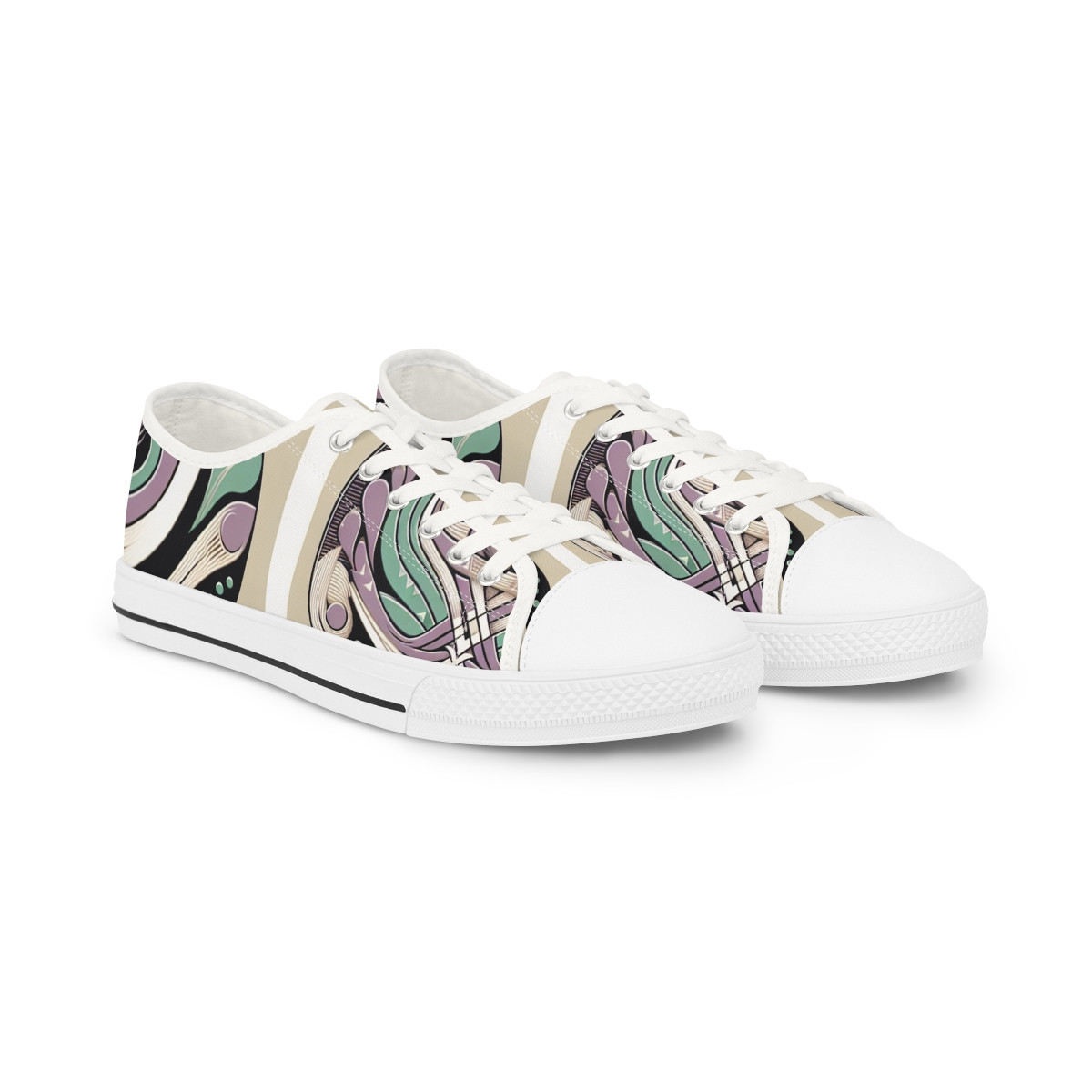 "Kente Kicks: AfroFusion Footwear" - Men's Lowtop Sneakers