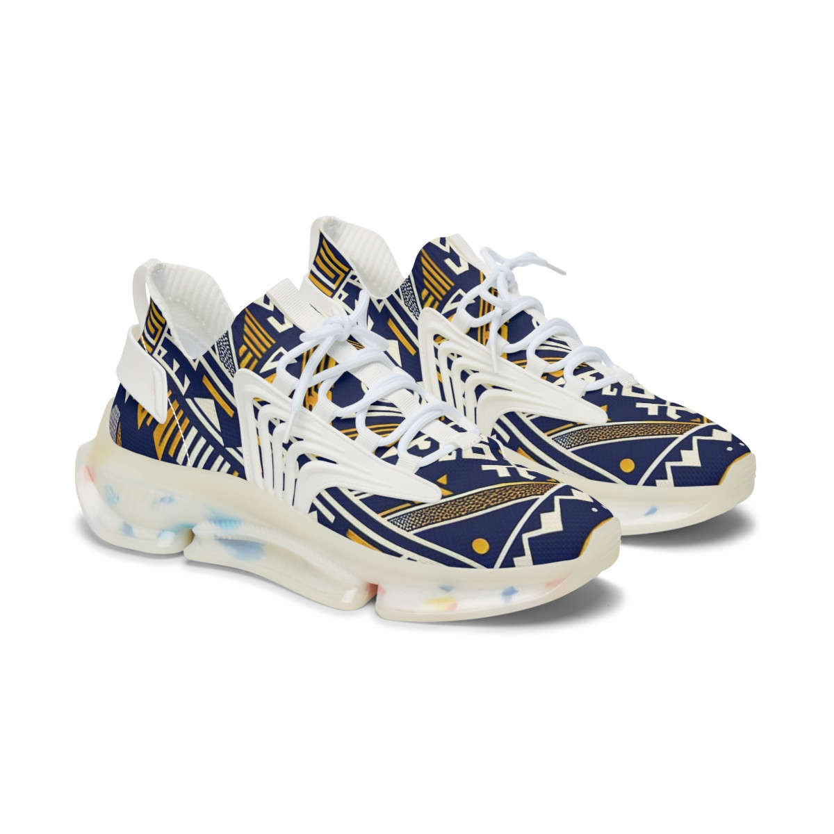 "AfroFusion Kente Kicks" - Women's Mesh Sneaker