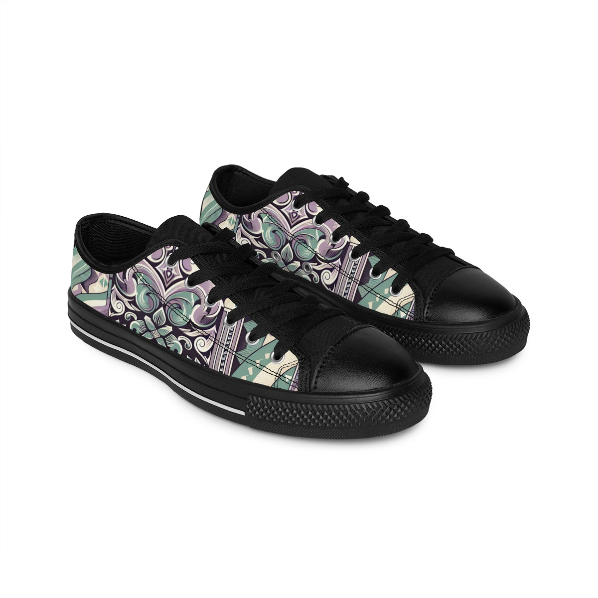 "Heritage Stride: Kente Couture Sneakers" - Women's Sneakers
