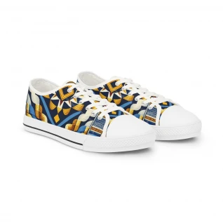 "AfroStride Kente Kicks" - Men's Lowtop Sneakers