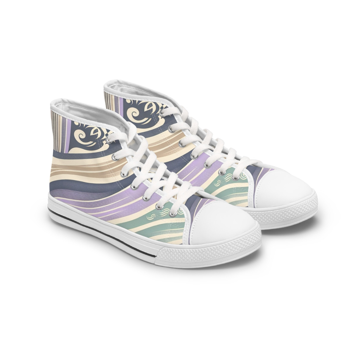 "Heritage Stride: Afrique Kente Kicks" - Womn's High top Sneakers