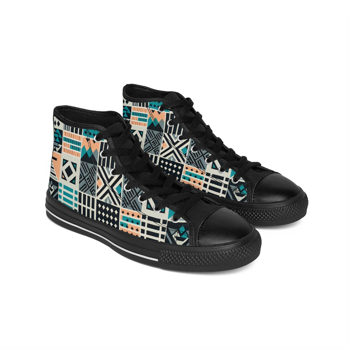 "AfroStride Kente Kicks" - Women's Classic Sneakers