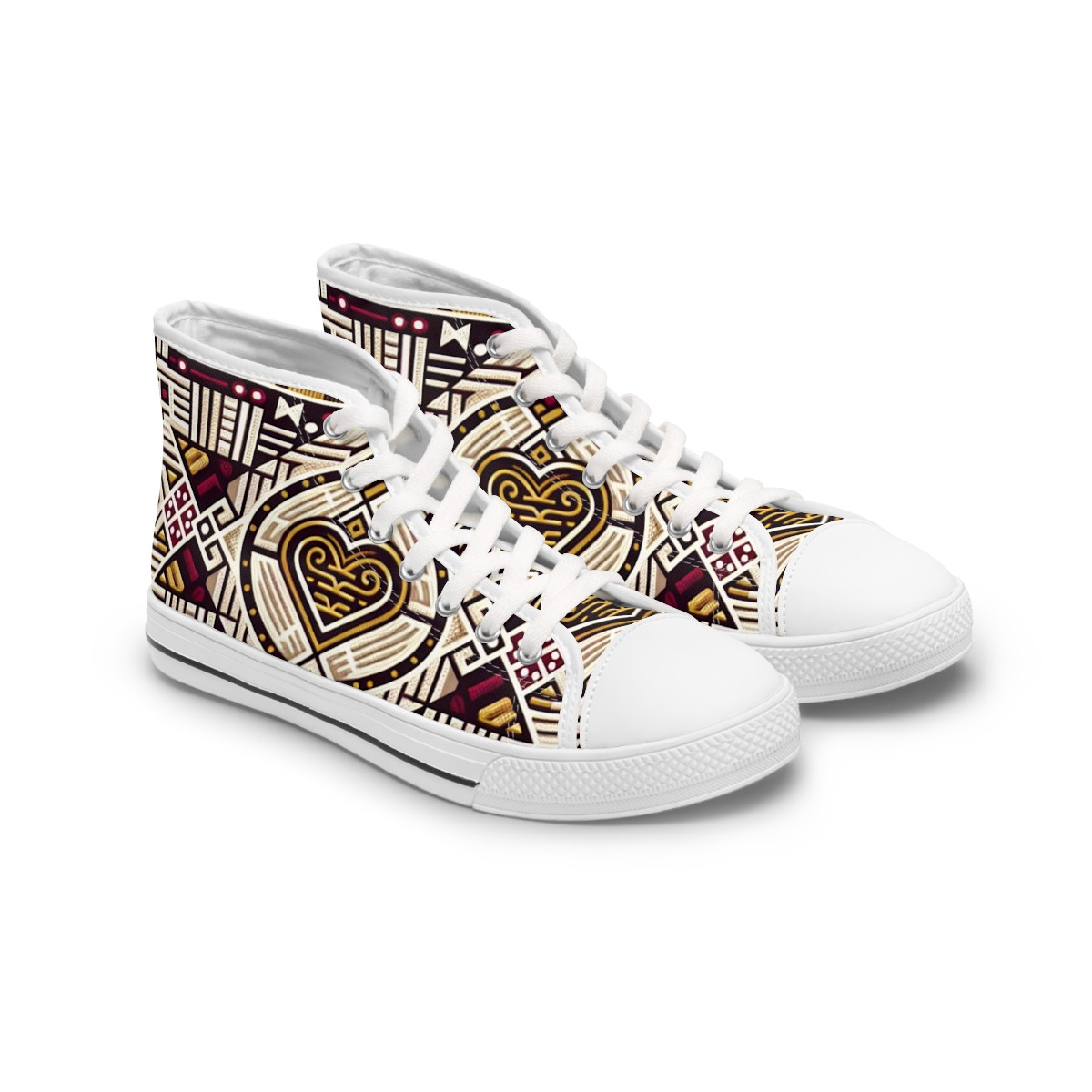"AfroStride Kente Kicks" - Womn's High top Sneakers