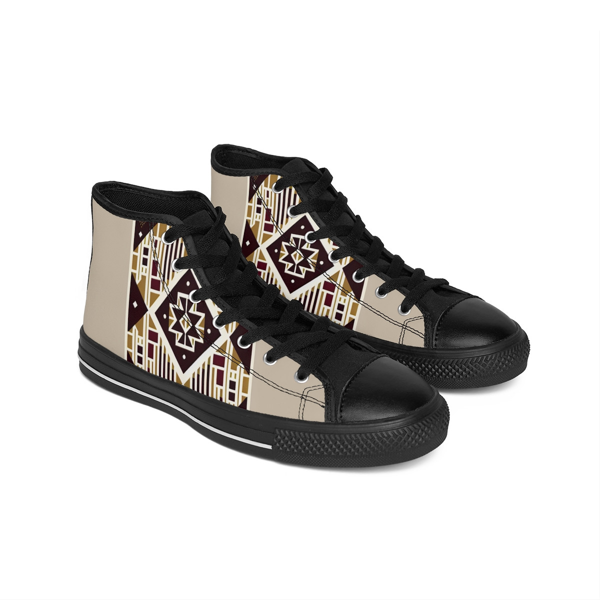 "Heritage Stride: Kente Fusion Sneakers" - Women's Classic Sneakers