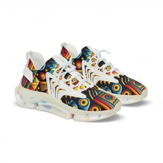 "Heritage Harmony: Kente Fusion Kicks" - Men's Mesh Sneaker