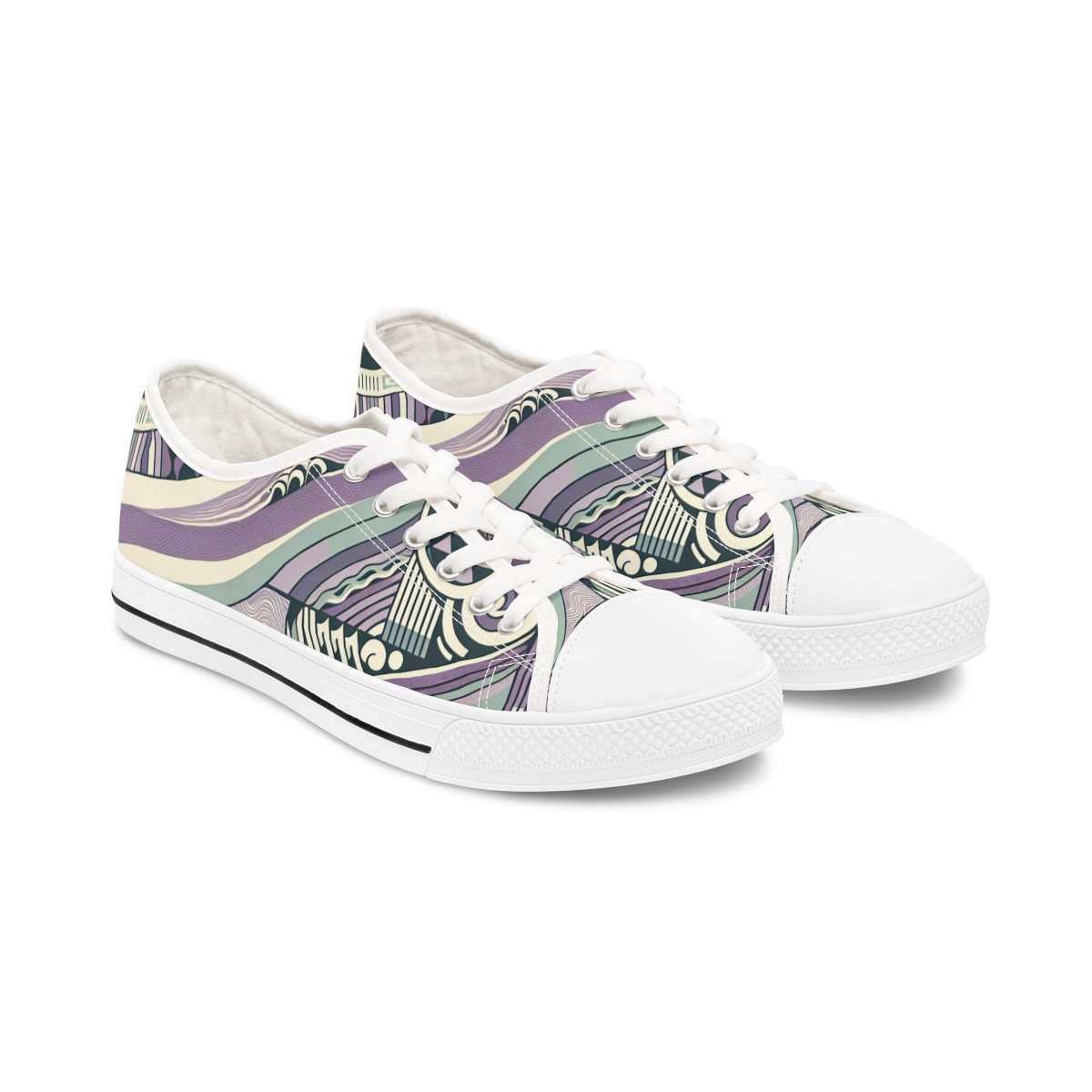 "AfroStride Kente Kicks" - Women's Lowtop Sneakers