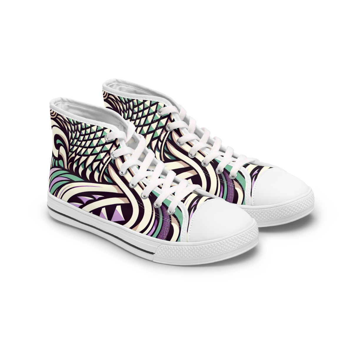 "Heritage Stride Kente Kicks" - Womn's High top Sneakers