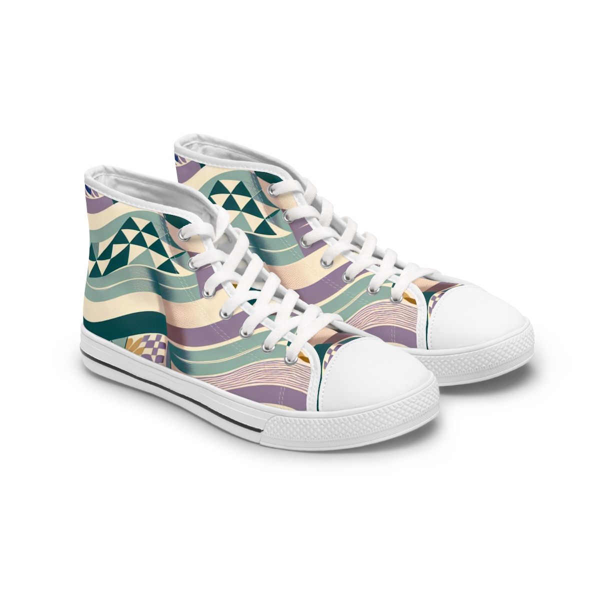 "AfroStride Kente Kicks" - Womn's High top Sneakers